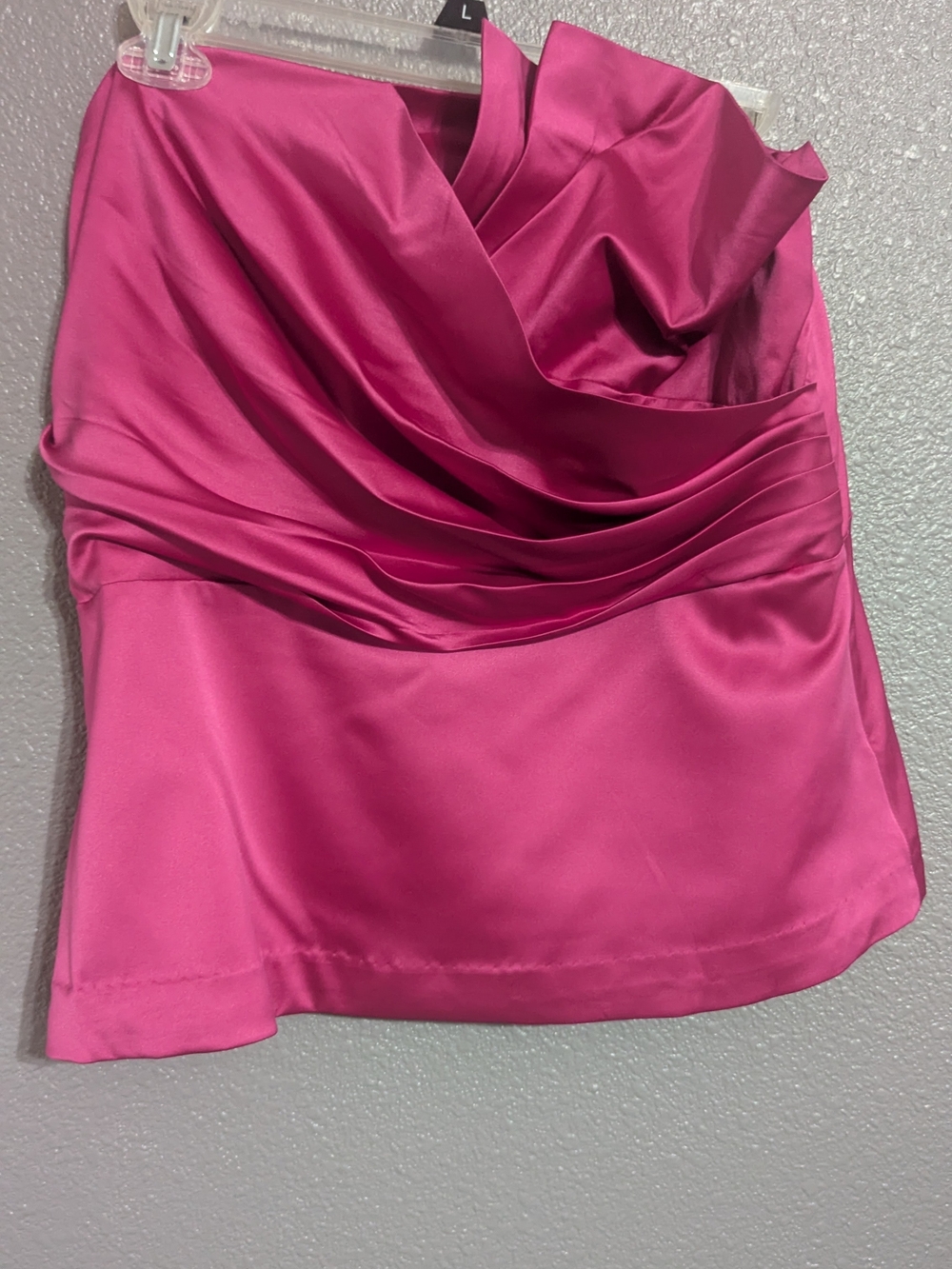 The Limited Fuchsia Satin Draped Women's Top